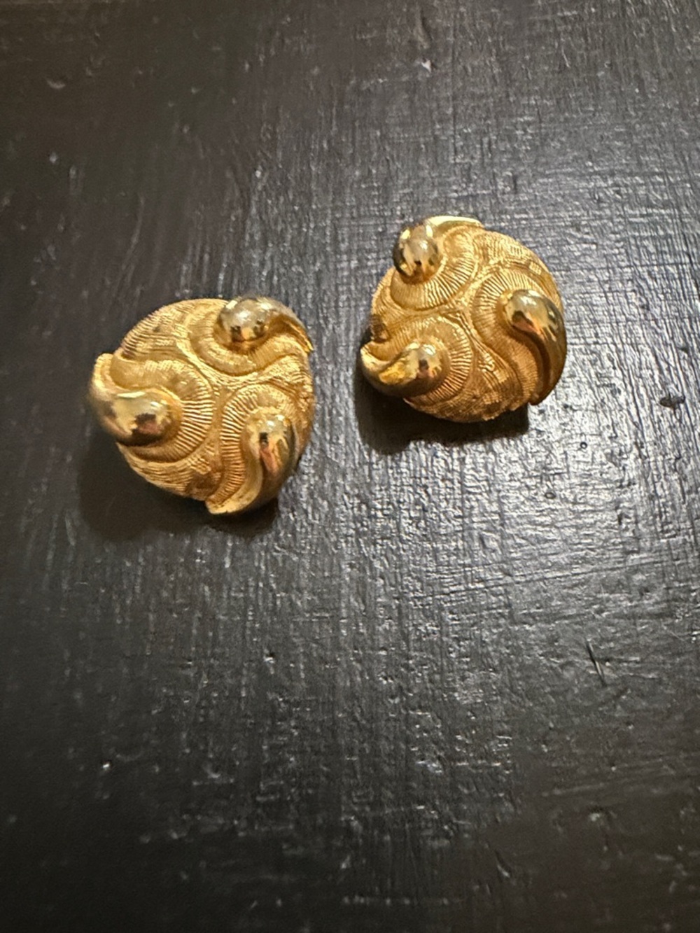 Textured Gold-Tone Swirl Clip Earrings